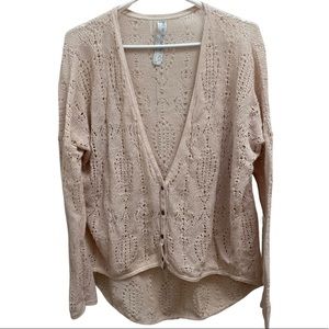 Free People light pink high/low cardigan